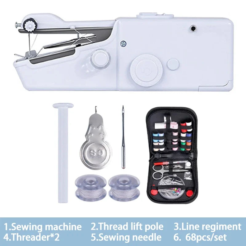 Portable Sewing Machine Manual Domestic Sewing Machine Presser Foot Handheld Rope-free Electric Quick Build DIY Apparel Supplies
