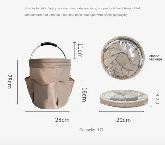 Outdoor Collapsible Large Capacity Picnic Basket Fabric Oxford Travel