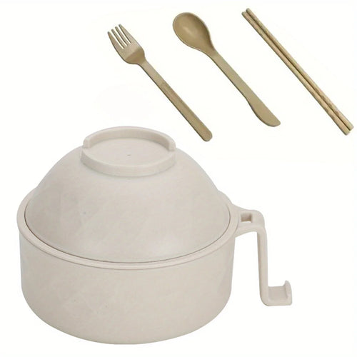 Microwave Ramen Bowl Cooker Set - Wheat Straw Instant Noodles Bowl
