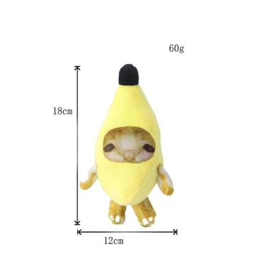 18cm Banana Cat doll key chain Cry Happy Banana Cat fashion trend personality Versatile built-in battery can sound Stone's Store