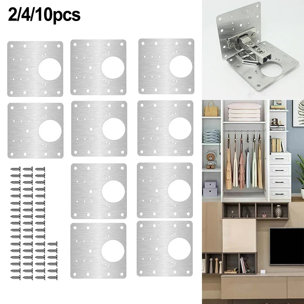 2/4/10pcs Hinge Plate Kitchen Cupboard Door Hinge Repair Kit Plates