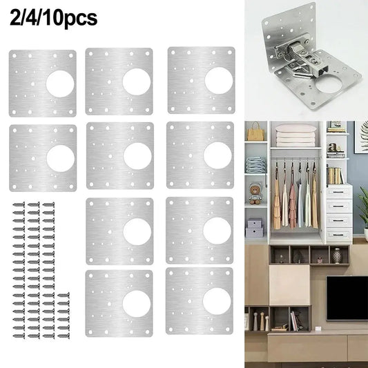 2/4/10pcs Hinge Plate Kitchen Cupboard Door Hinge Repair Kit Plates AliExpress
