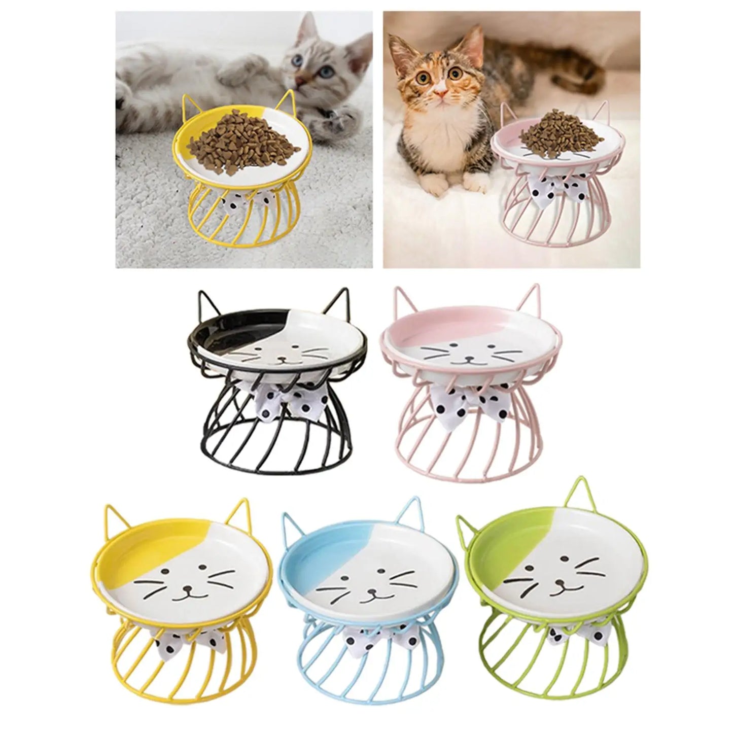 Cat Bowl Dog Bowl Pet Food Water Feeder Drinker Cat Raised Elevated