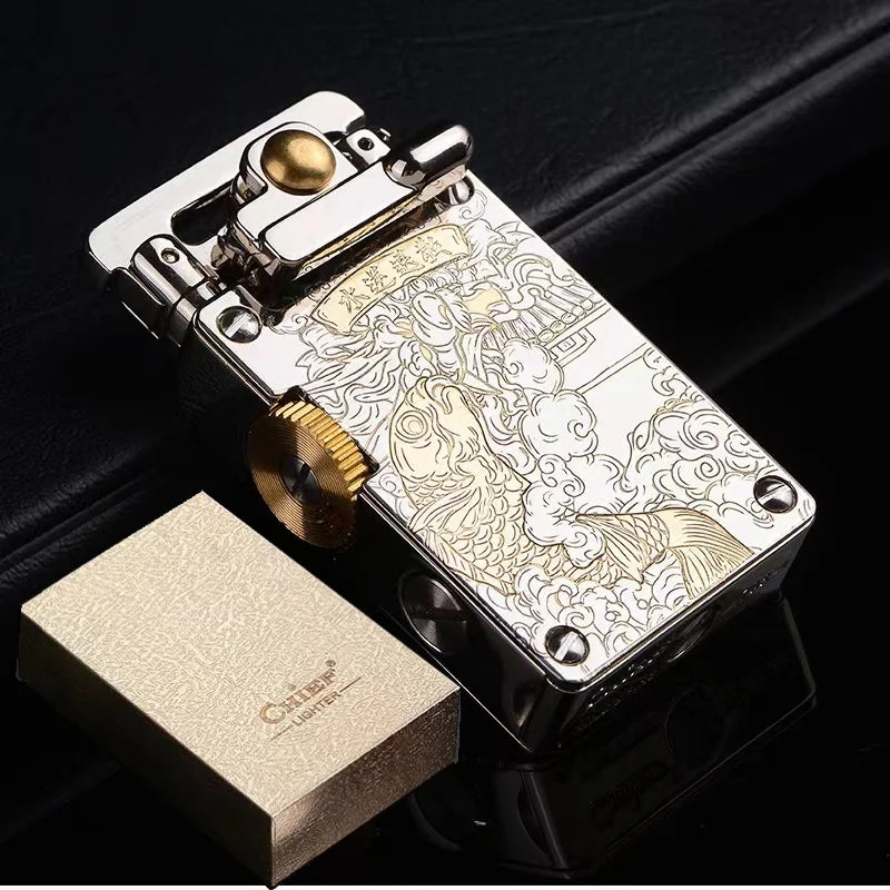 CHIEF New Metal Rocker Kerosene Lighter Creative Rocker Ignition Fashion Leather Lighter High-end Men's Gift
