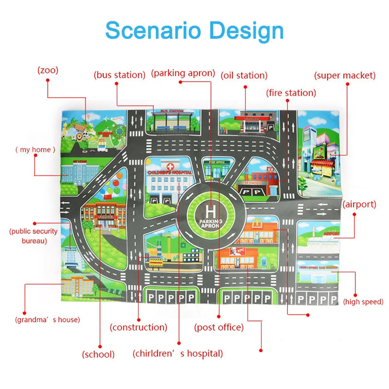Kids City Map Toys Car Parking Road Map Alloy Toy Model Car Climbing AliExpress