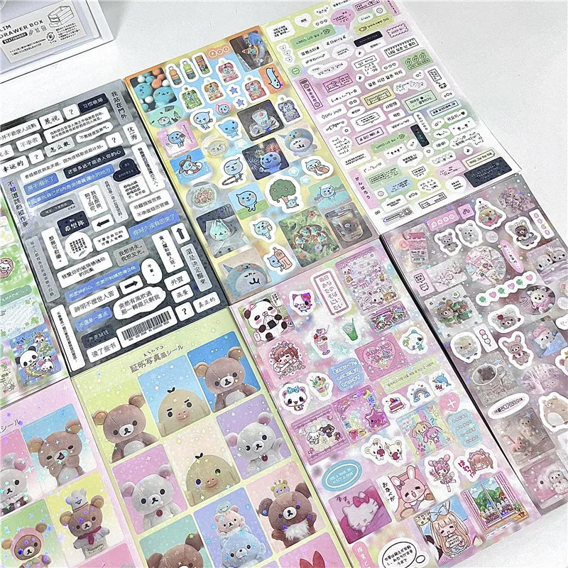 6pcs/10pcs Set Y2K Random Cute Glitter Laser Sticker for Phone Camera Luggage Journal Sticker Kawaii Decoration Sticker Gift
