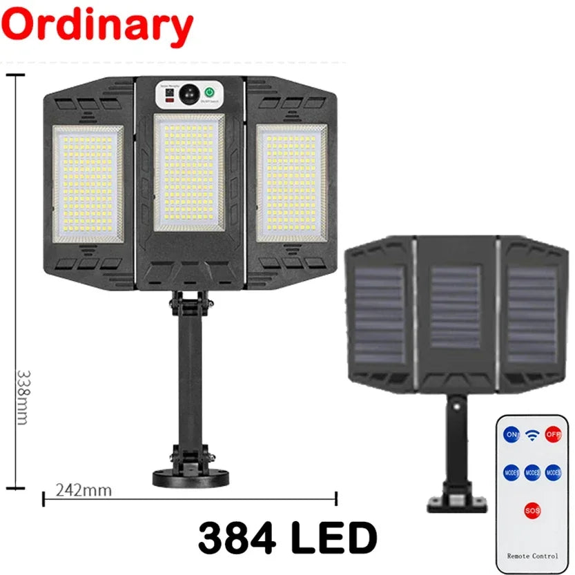 Solar Sensor Light 122 LED 3Head Outdoor Spotlight with 3 Modes