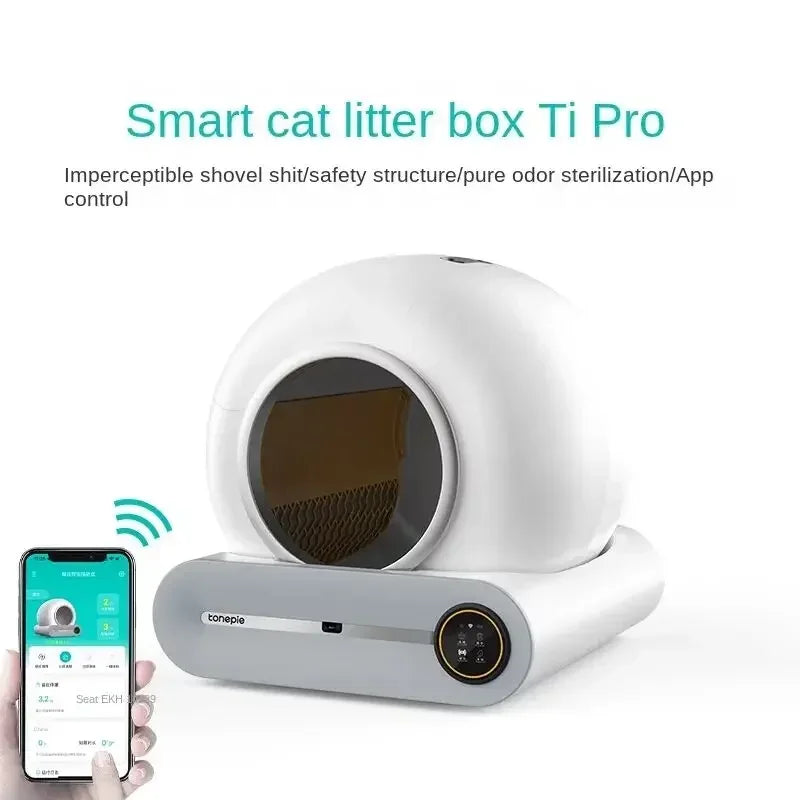Tonepie-automatic smart litter box for cats, self-cleaning, fully closed, 65L, pet litter tray All-purpose Storage Supplies Store