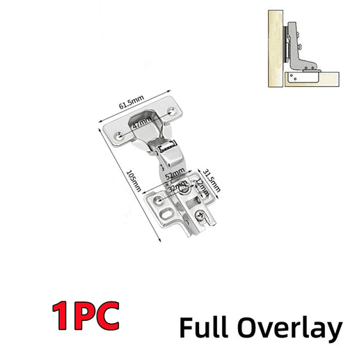 New 4/2/1Pc Stainless Steel Cabinet Door Hinges Hydraulic Damper