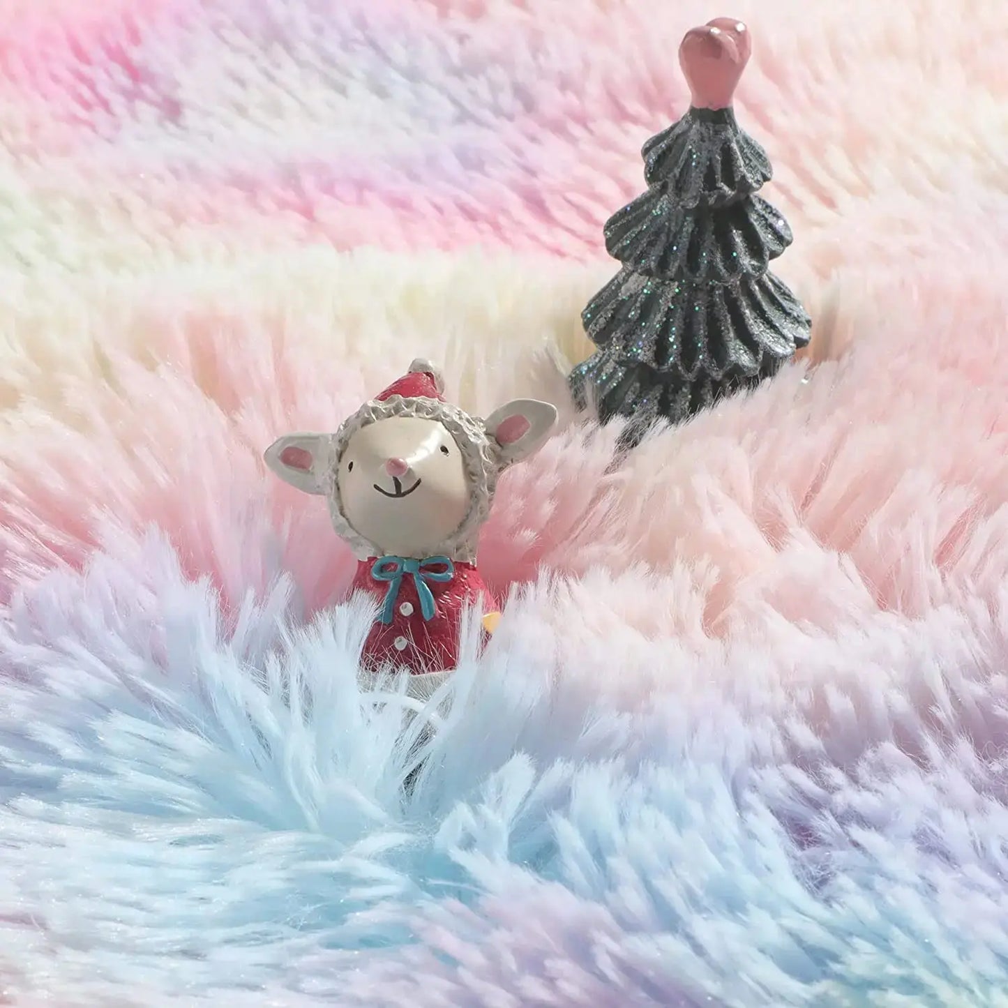 RainbowCloud Plush Rug – Soft, Fluffy & Vibrant! Happier so luckly Store