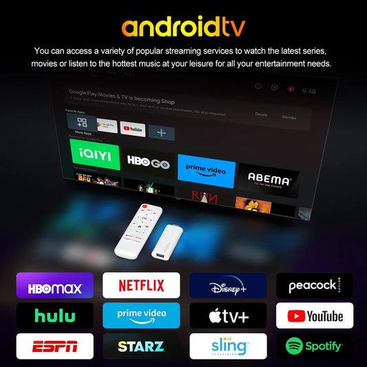 2024 New H96 MAX H313 Mini TV Stick Android 14 Smart TV Box Android14 2GB 16GB 8GB Wifi6 BT 4K HD Google Voice Media Player Tech Deals Store