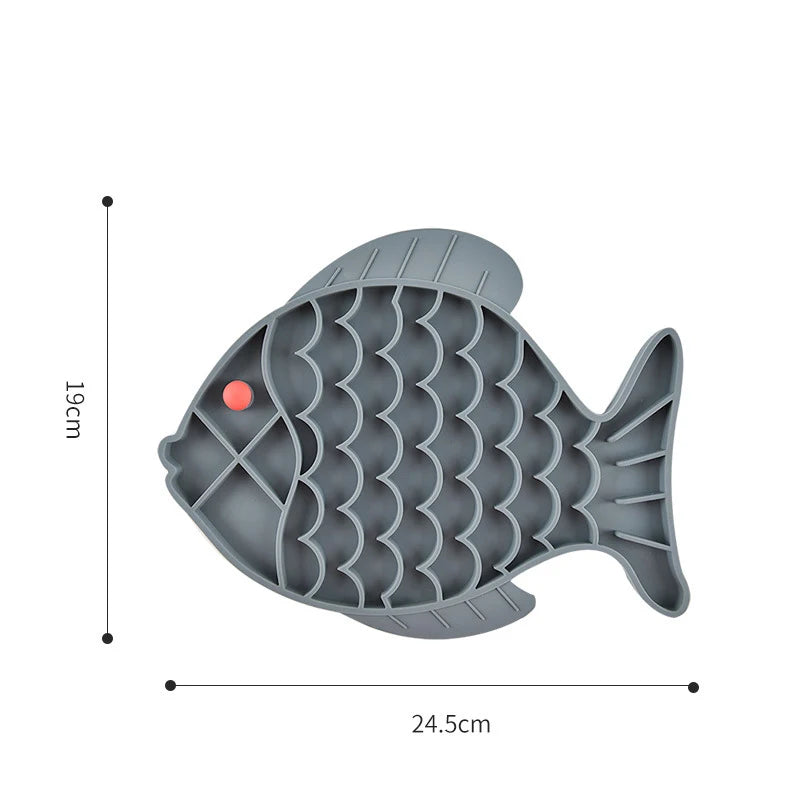 Fish Shape Silicone Lick Mat - Slow Feeding Food Bowl for Pets CDDMPET Official Store