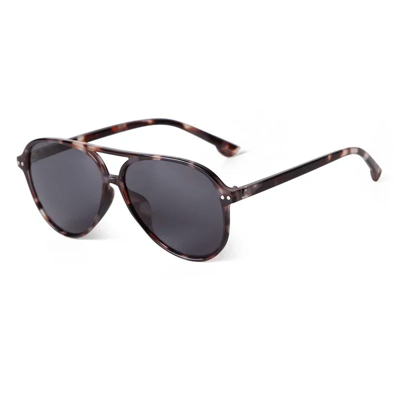 Brown Square Frame Brown Lens Polarized Sunglasses UV 400 Protection 棕色方形框棕色鏡片偏光太陽眼鏡 KCSG2255