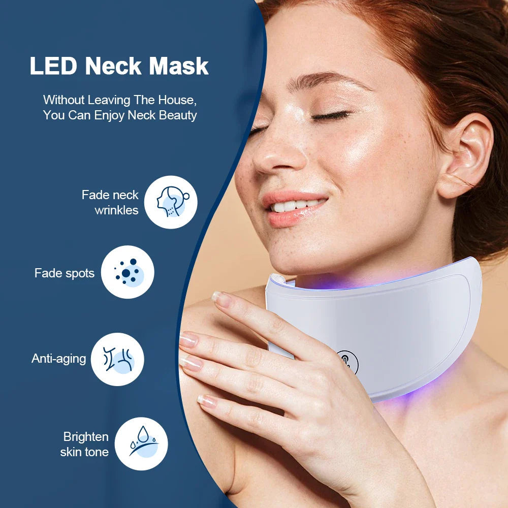 7 Colors LED Facial Mask with Neck Red Light Therapy Mask – Skin Tightening, Lifting & Anti-Aging Stone's Store
