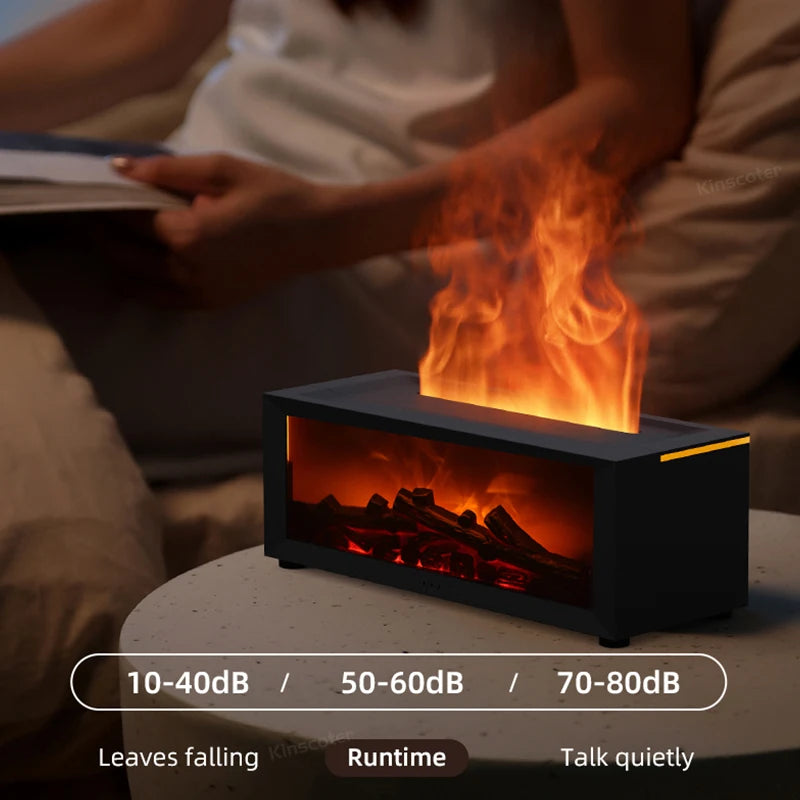 Fireplace Aroma Essential Oil Diffuser Colorful Flame Air Humidifier