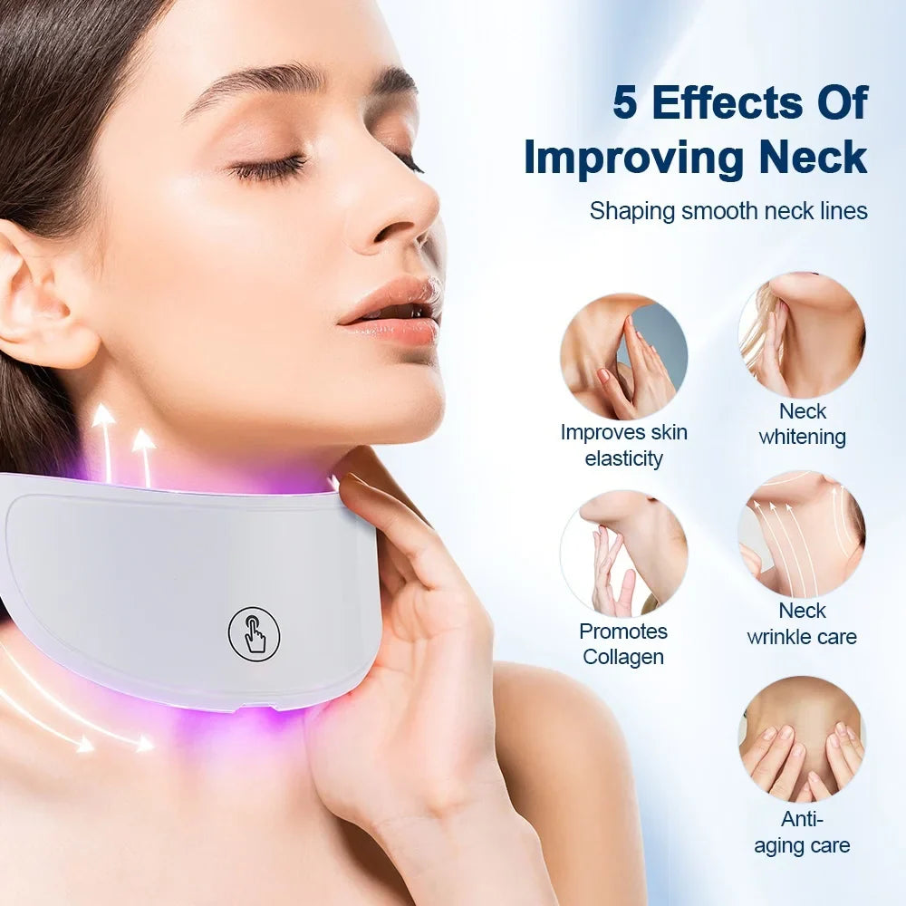 7 Colors LED Facial Mask with Neck Red Light Therapy Mask – Skin Tightening, Lifting & Anti-Aging Stone's Store