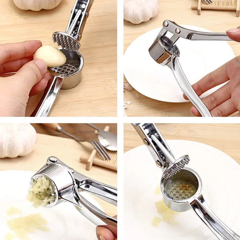 Stainless Steel Garlic Press Crusher Mincer Handheld Garlic Smasher