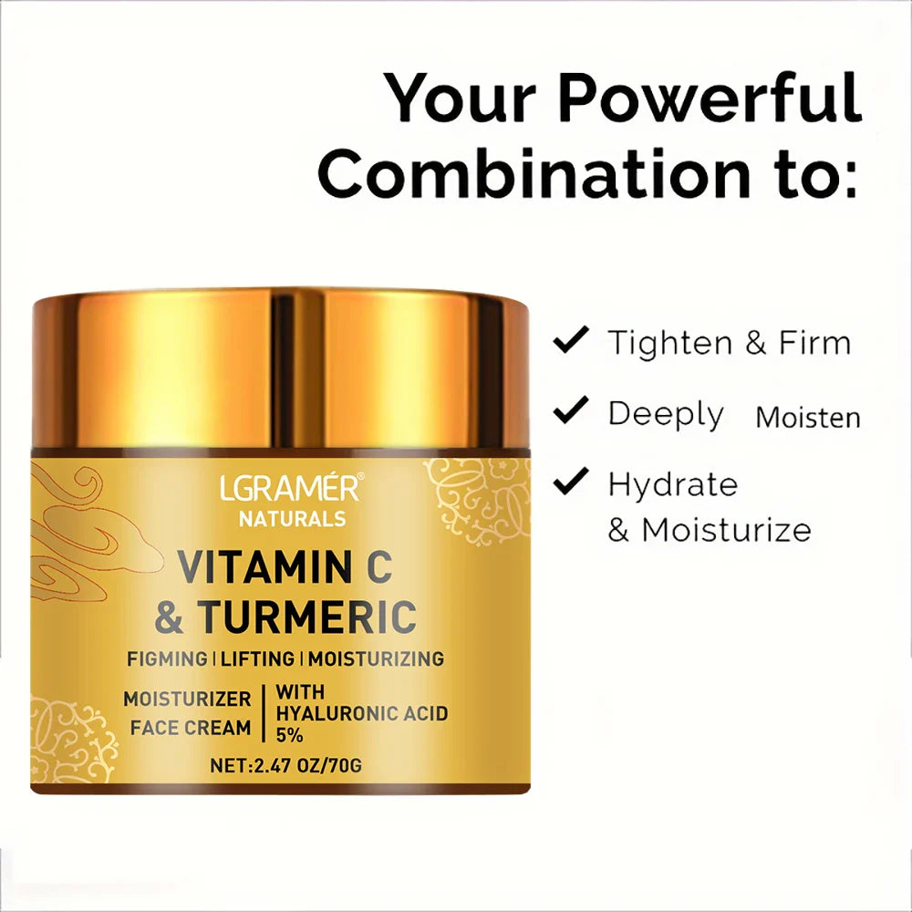 Turmeric Vitamin C Face cream Retinol Moisturizing Firming Hyaluronic Lightening Repairing Smooth Skincare Whitening Creams REAROYA Beauty Store