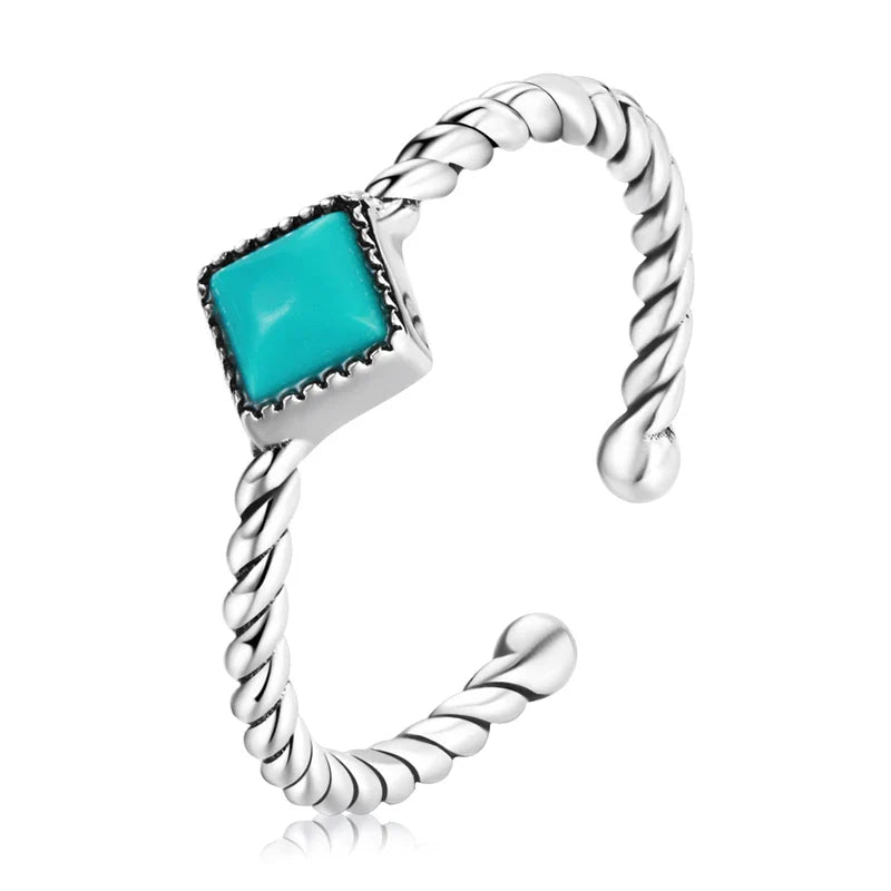 Adjustable Rings Real 925 Sterling Silver Stackable Engagement Zircon Open Size Rings For Women Jewelry