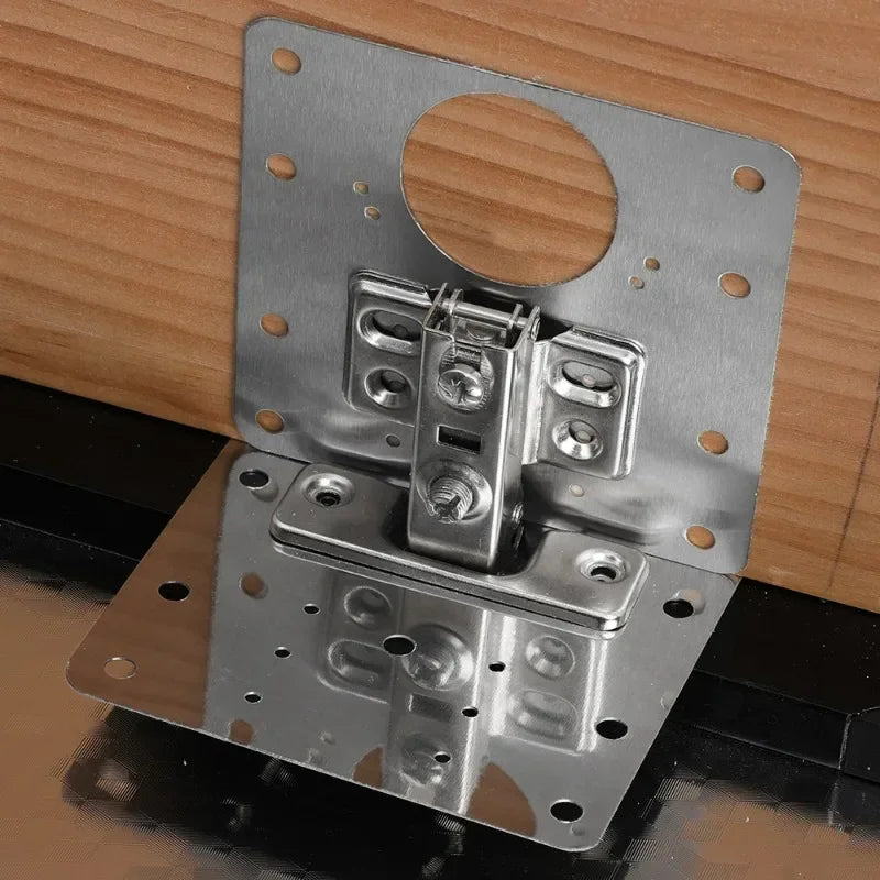 Stainless Steel Hinge Repair Plate Kits Cabinet Furniture Drawer Table