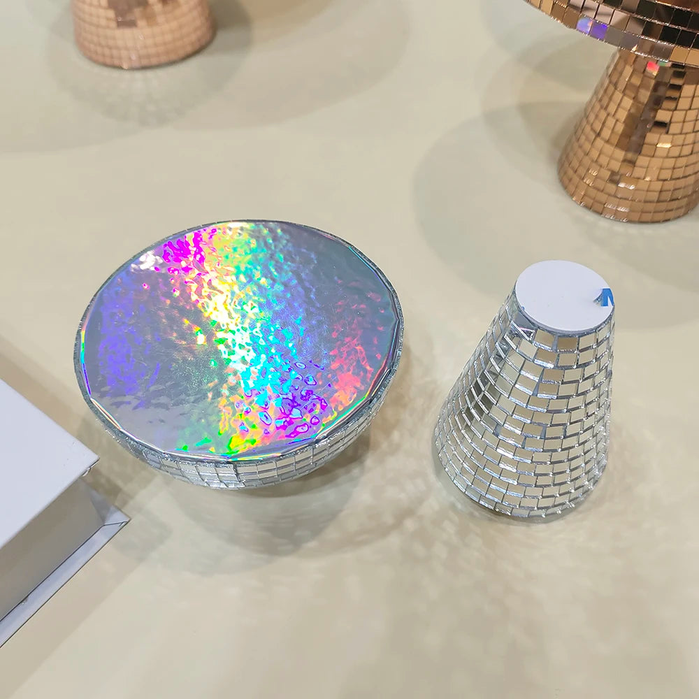 Retro Reflective Mushroom Shape Disco Mirror Ball DJ Light Modern Home