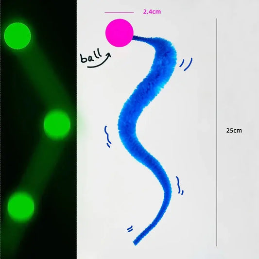 3Pcs/Set Pet Toy Caterpillar Elastic Ball Cat Toy Rainbow Worm