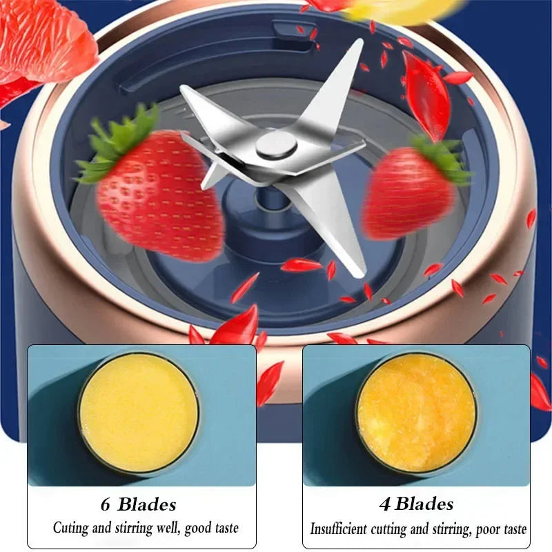 Portable Electric Juice Extractor Household Multi Function 6 Blades