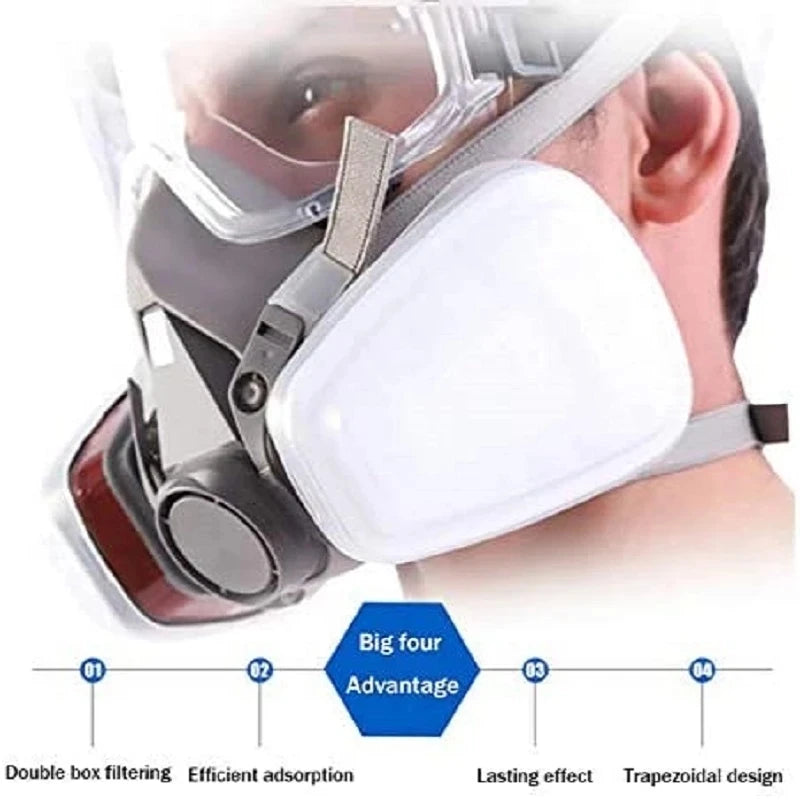 New 7in1/16in1 6200 Dust Gas Respirator Half Face Dust Mask For Painting Spraying Organic Vapor Chemical Gas Filter Work Safety Stone's Store