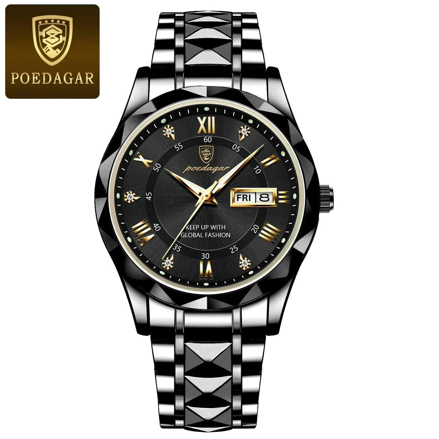 Luxury Business Watch Stylish Waterproof Luminous Timepiece POEDAGAR Official Store
