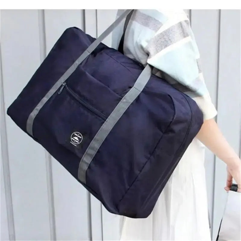 1Pc Red/Navy/Green Multifunctional Folding Travel Bag Single Shoulder