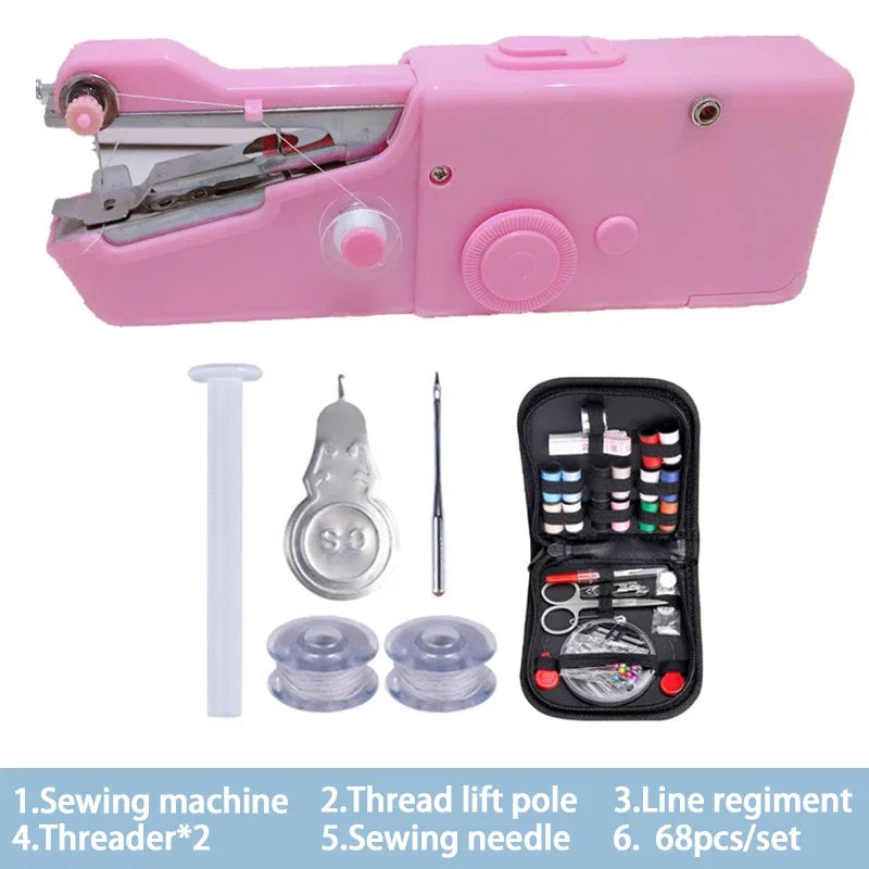 Portable Sewing Machine Manual Domestic Sewing Machine Presser Foot Handheld Rope-free Electric Quick Build DIY Apparel Supplies