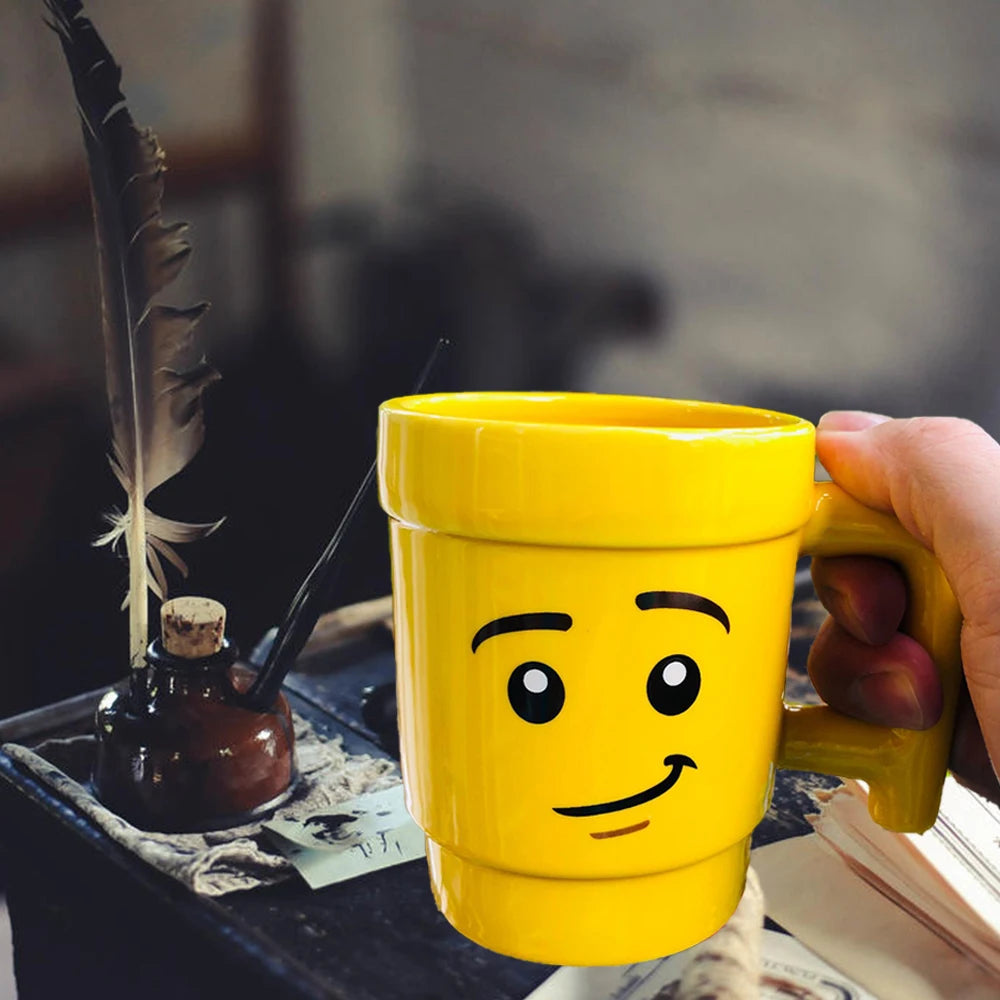 Cartoon Ceramic Mug Cup 250ML with Cute Impish Expression Figure Head