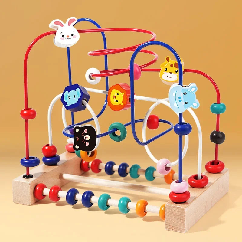 Montessori Baby Toys Wooden Bead Maze Roller Coaster Puzzle & Early Learning Toy for Toddlers