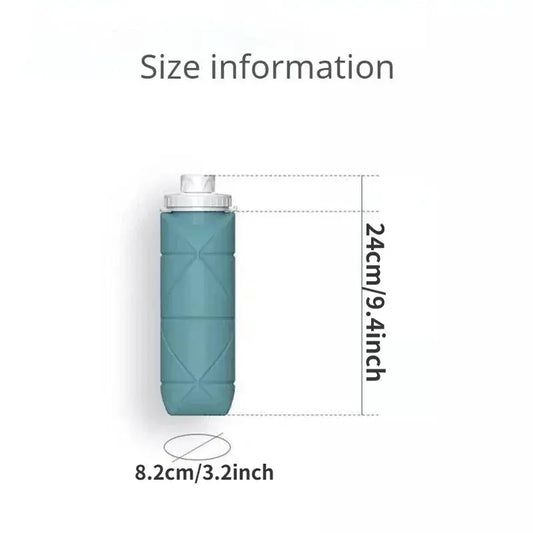 1Pc 600ml Foldable Space-saving Portable Reusable Silicone Sport Water