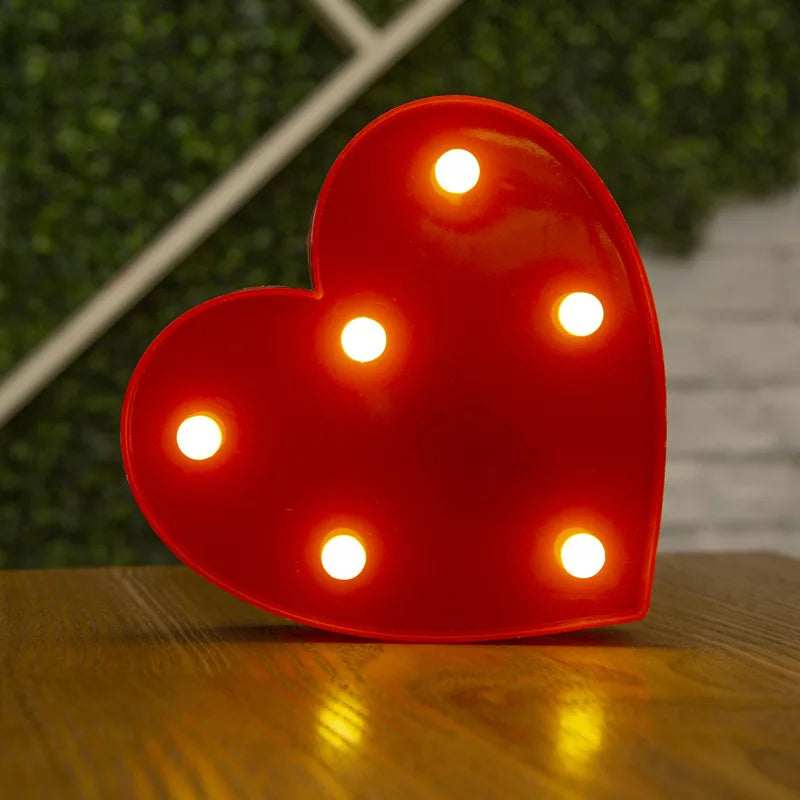 Love Heart LED Lamp Wedding Party Romantic Red Pink Night Light Ornament Birthday Christmas Home Decoration Valentines Day Gift Shop1103809145 Store