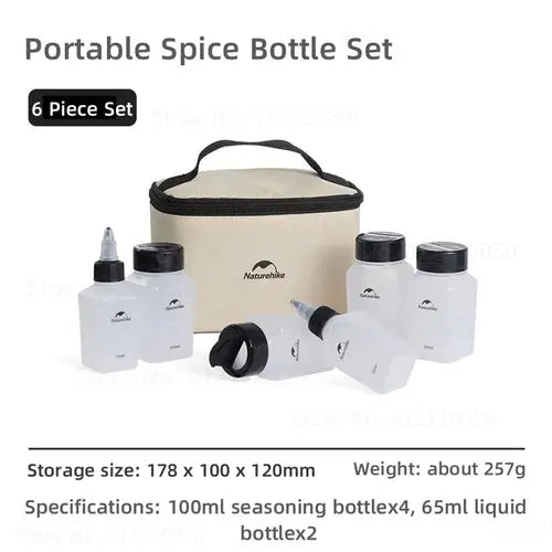 Naturehike 6/8pc Seasoning Bottles Set Outdoor Picnic BBQ Spice Jar