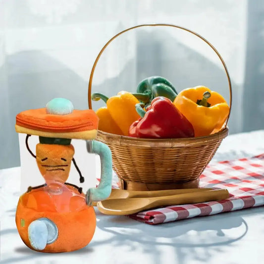 Carrot Blender Plush Toy Fun Drawstring Rotating Stuffed Vegetable Doll 6 Inches Interactive Wind-up Carrot Juicer Plush Toy Grapefruit life Store