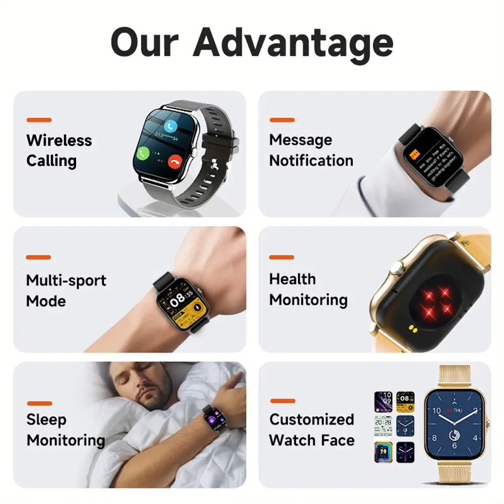 New SmartWatch 1.83" Big Color Screen Full Touch Custom Dial Smart