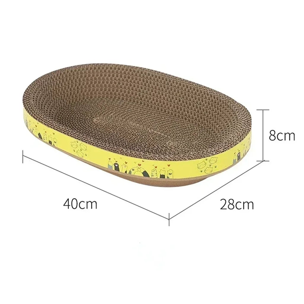 Cat Scratcher Bed Corrugated Oval Shaped