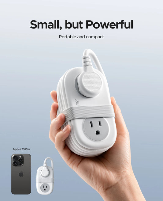 TravelZap™ Power Strip: 4 Outlets, 2 USB, 4FT Wrap