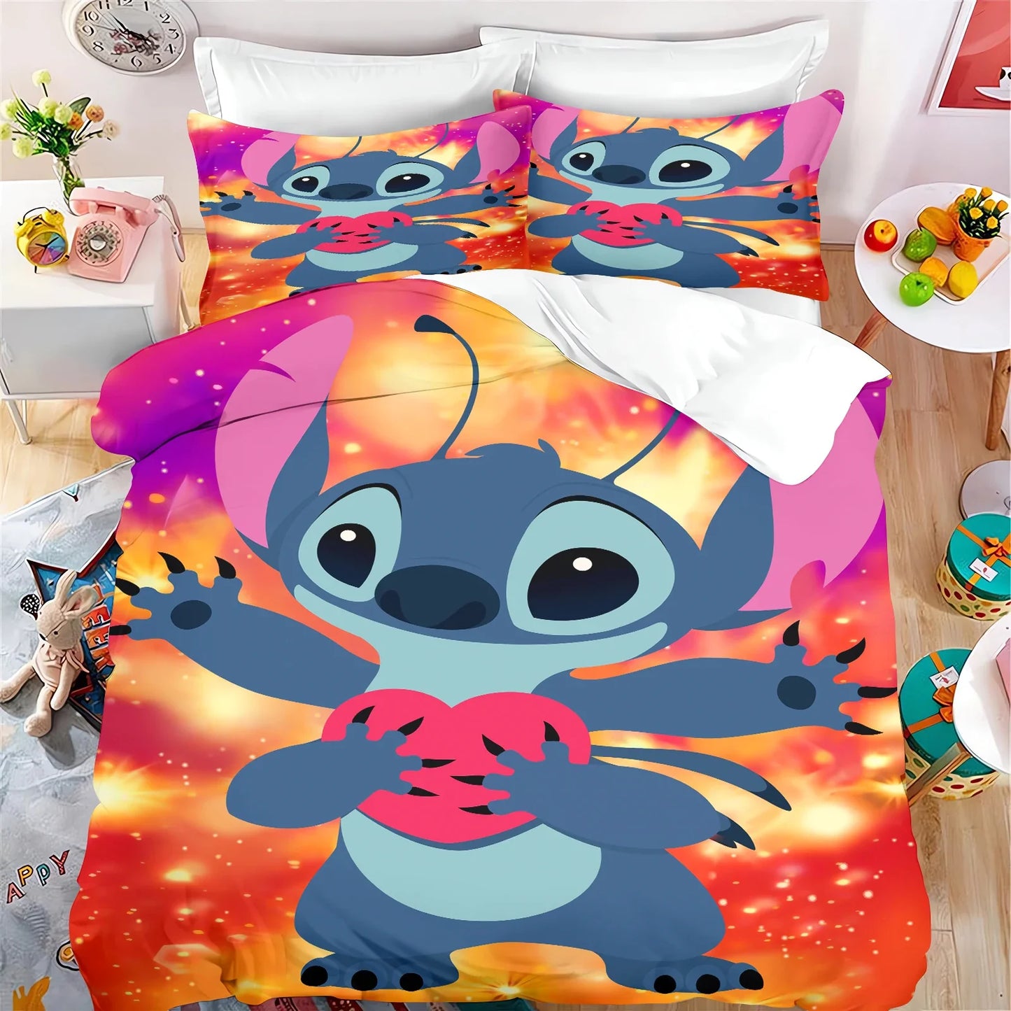 MINISO Cartoon Duvet Cover Set - 3 Pcs, Printed, Home