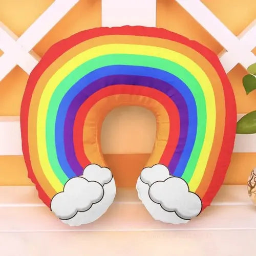 Cute Cartoon INS Style Travel Neck Pillow U-Shaped Panda Rainbow Cloud