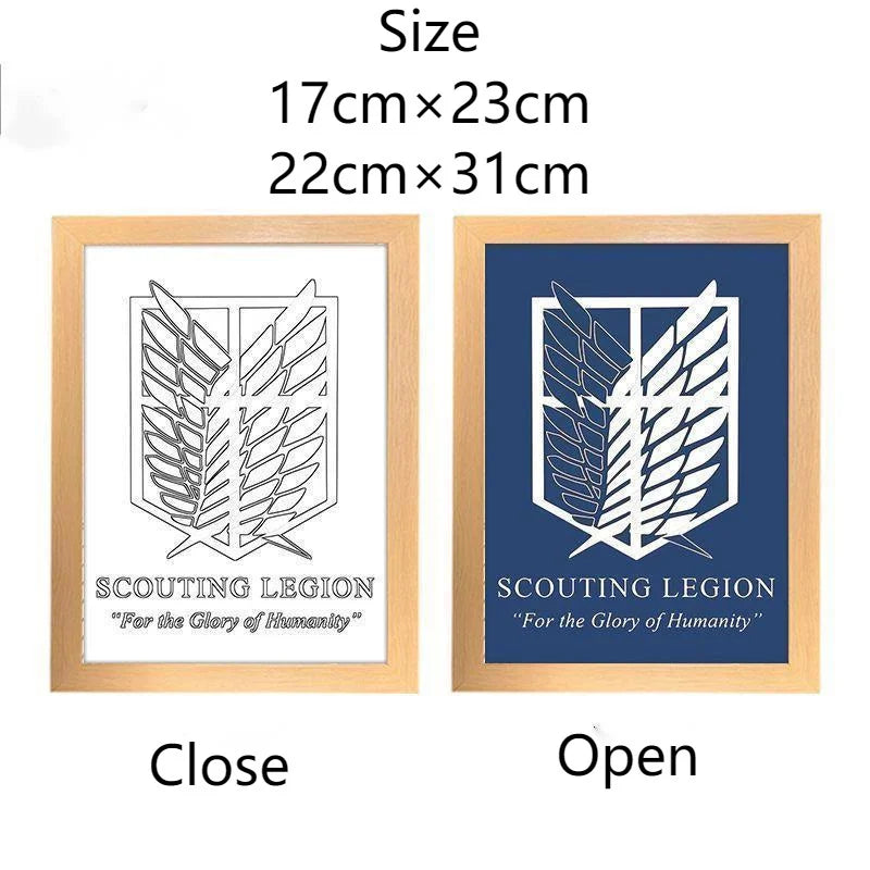 Attack On Titan Anime Figure Customized Night Light Painting Decor