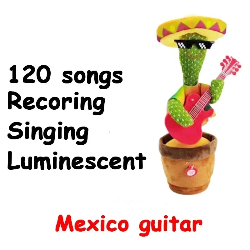 A talking cactus toy that can be charged, recorded, and repeated. Suitable for Spanish, English, and Arabic voice changer