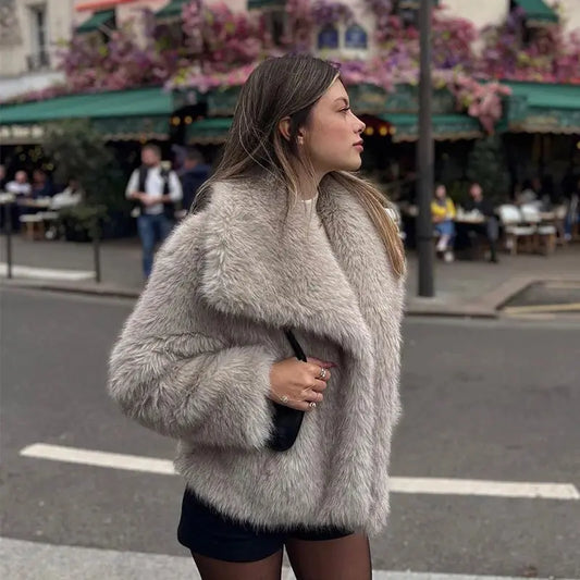 2024 Winter New Fashion Gradient Fluffy Fur Coat Women High Street AliExpress