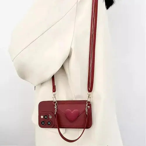 Phone Case with Card Holder and Lanyard - Trendy Crossbody Design