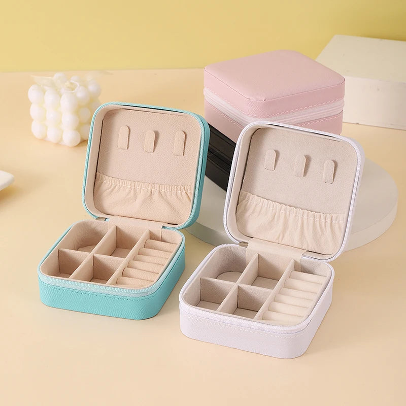 View details for Portable Jewelry Storage Box Travel Organizer Jewelry Case Leather