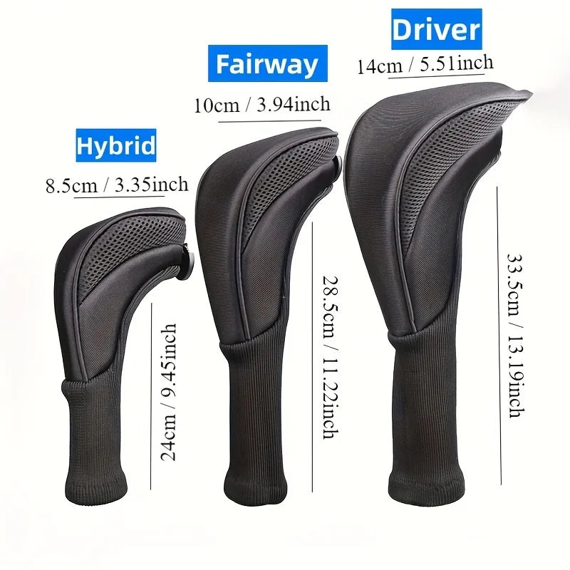 Golf Headcovers Set - Perfect Fit Driver, Fairway Wood, And Hybrid