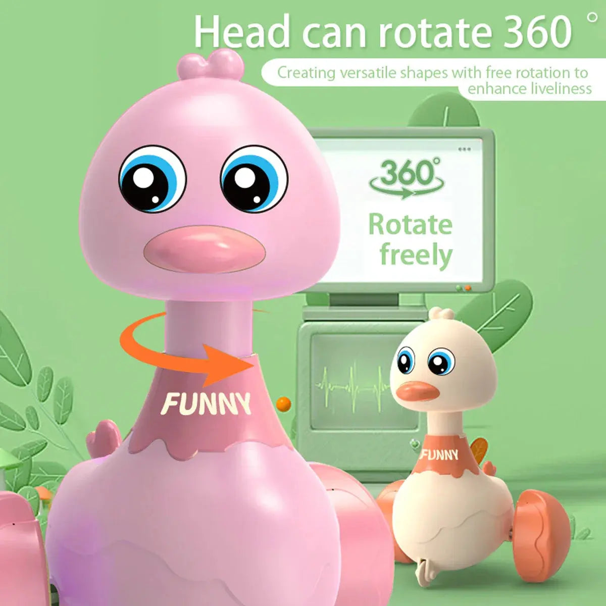 Baby Spielzeug Schaukel Ente Spielzeug Cartoon Presse Fahrzeuge gleiten Tier Trägheit zurückziehen Autos frühe Bildung Spielzeug für Kleinkinder Jungen Mädchen CONUSEA Official Store