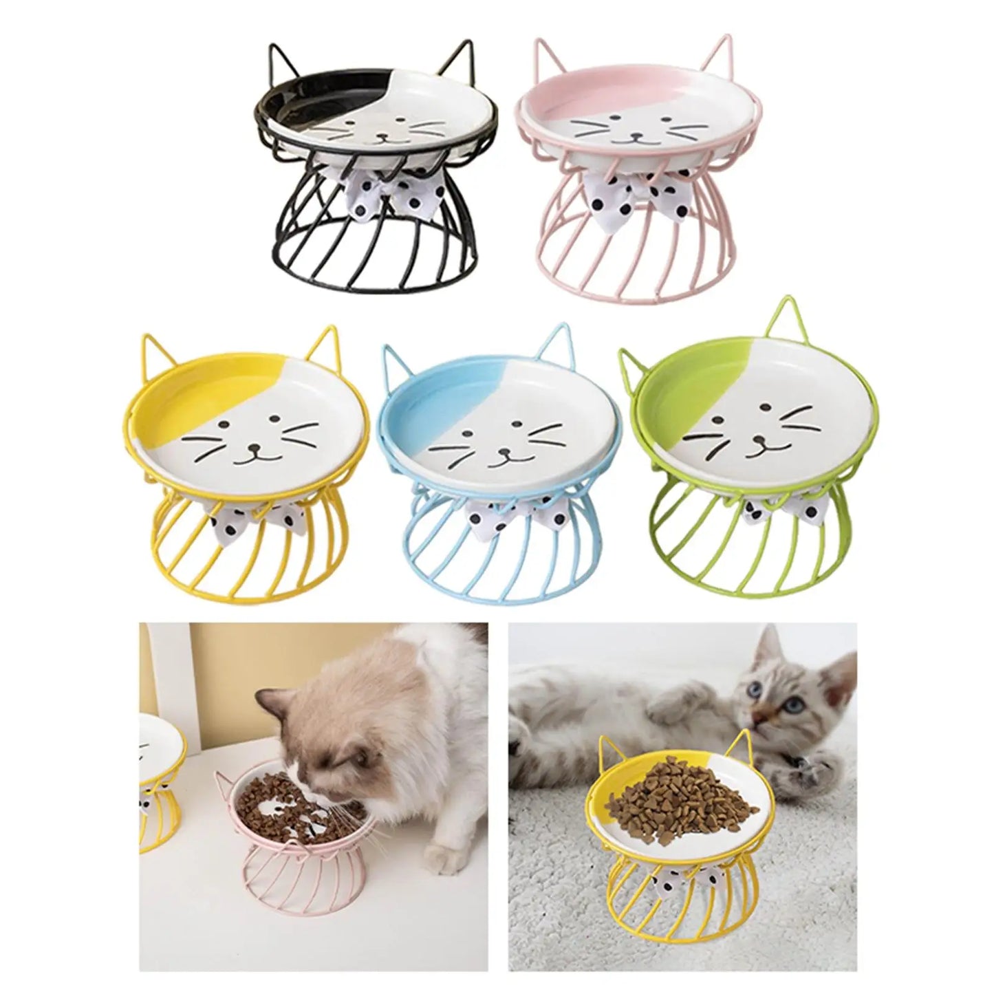 Cat Bowl Dog Bowl Pet Food Water Feeder Drinker Cat Raised Elevated